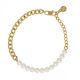 Pearl & Chain 14K Gold-plated  Bracelet