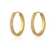 Medium 14K Gold Plated Hoop Earring with CZ Edge