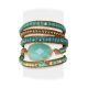 Aqua Natural Stone & Glass Bead Wrap Bracelet