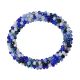 Cobalt & Light Blue Glass Bead Stretch Bracelet