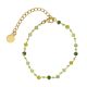 Green Grass Glass Beads on 14K Gold Plated Bracelet