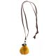 Large Onyx Pendant on Leather Cord Necklace in Assorted Colors