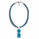 Striking Turquoise Pendant on Cotton Cord Necklace