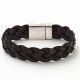Braided Black Leather Men's Bracelet