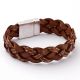 Brown Braided Men's Leather Bracelet